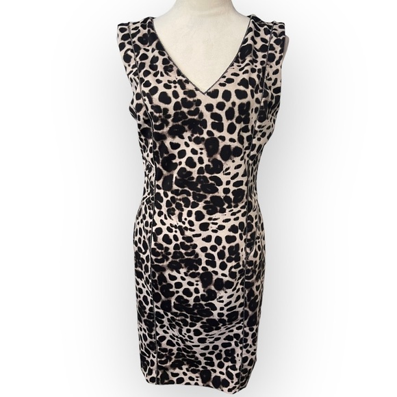 Jennifer Lopez Embellished Sheath Sleeveless Animal Print Dress - Picture 3 of 9
